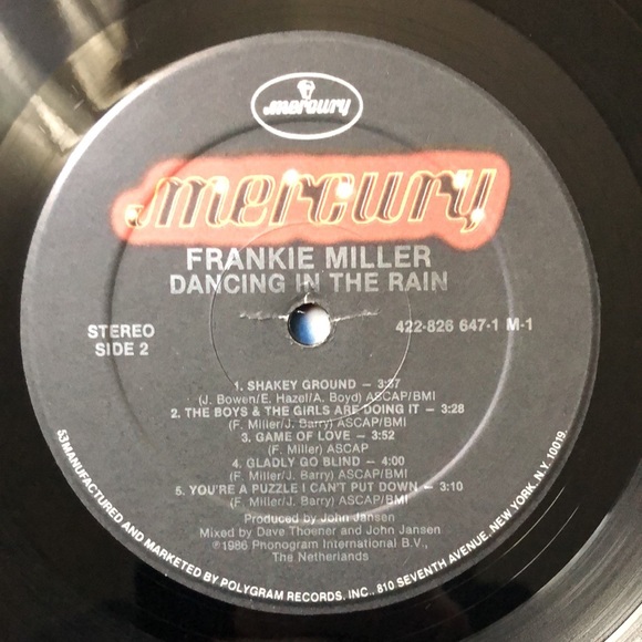 Frankie Miller Dancing In The Rain Vinyl Lp Record Album '86 - Picture 5 of 6